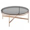 Homeroots 35" Gray and Gold Glass And Stainless Steel Round Coffee Table 489061 - alternate 1
