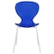 Leisuremod Modern Oyster Transparent Side Dining Side Chair with White Base in Blue, 2PK OCW-17TBU2 - alternate 7