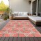 Homeroots 3' X 5' Coral And Taupe Geometric Washable Indoor Outdoor Area Rug 613488 - alternate 6