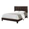 Homeroots Brown Solid and Manufactured Wood Full Upholstered Faux Leather Bed Frame 333290 - alternate 4