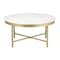 Homeroots 36" White And Gold Genuine Marble And Steel Round Coffee Table 565096 - alternate 7