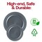 Smarty Had A Party 10" Matte Charcoal Gray Round Disposable Plastic Dinner Plates (120 Plates), 120PK 4850CHGR-CASE - alternate 6