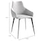 Leisuremod Sonnet Modern Dining Chair in Coconut White Fabric and Iron Legs, 2PK SC51W2 - alternate 7