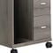 Homeroots 17.75" X 17.75" X 23" Dark Taupe Particle Board Hollow Core 2 Drawers Office Cabinet 333356 - alternate 3