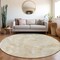 Homeroots 8' Beige And Silver Round Abstract Washable Indoor Outdoor Area Rug 618354 - alternate 7