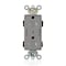 Leviton Straight Blade Receptacle, 5-15R, 15 A, 125V AC, Surface Mount, Self-Grounded MT162-2GY - alternate 1