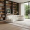 Homeroots 118" White Chenille Curved Sofa With Toss Pillows 719428 - alternate 5