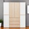 Homeroots 75" White And Natural Six Door Three Drawer Combo Dresser 569295 - alternate 1