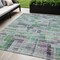 Homeroots 5' X 8' Artichoke Green Charcoal And Purple Striped Washable Indoor Outdoor Area Rug 603510 - alternate 1