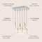 Jonathan Y Sydney 18.88" 6-Light Bohemian Farmhouse Iron/Glass Cluster LED Pendant, Nickel/Champagne JYL1121A - alternate 8