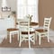 Whitewood Industries Rectangular Fixed Top Table W/ 4 Chairs, 36 in W, 29.1 in L, 36 in H, Parawood, Hickory/Shell, 5 K79-36RT-C617-4 - alternate 1