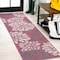 Jonathan Y Zinnia Modern Floral Textured Weave Fuchsia/Light Gray 2 ft. x 10 ft. Indoor/Outdoor Runner Rug SMB110F-210 - alternate 1