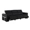 Homeroots 100" Black Top Grain Leather Reclining Metal USB Sofa 720428 - alternate 4