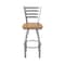Holland Bar Stool Co 410 Jackie Stainless Steel 36in Swivel Bar Stool with Medium Oak Seat 41036SSMedOak - alternate 7