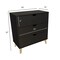 Homeroots 30" Black And Natural Wood Three Drawer Dresser 552261 - alternate 8