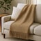 Homeroots 50" X 67" Stone Cotton Blend Woven Throw Blanket with Fringe 632914 - alternate 3