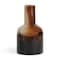 Homeroots 9" Amber Cream And Dark Brown Abstract Tulip Glass Table Vase 608287 - alternate 4