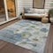 Homeroots 9' X 12' Denim Blue And Sky Blue Floral Washable Indoor Outdoor Area Rug 582750 - alternate 7