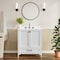 Flash Furniture Haven 30in. Vanity w/Sink, Storage Cabinet w/Blk Hardware, Bottom Drawer, Marble Countertop, Wht FS-BN-4-30-KD-WH-HDBLK-GG - alternate 1