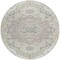 Homeroots 8' Ivory Beige And Gray Round Oriental Washable Indoor Outdoor Area Rug 596634 - alternate 6