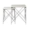 Homeroots Set of Two White and Black Marble and Metal Square Nested Tables, 2PK 393198 - alternate 1