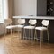 Homeroots Set of Four 30" Light Gray Fabric Faux Leather and Steel Bar Height Bar Chairs, 4PK 668803 - alternate 4
