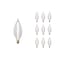 Bulbrite Incandescent C11 Candelabra Screw Base E12 Light Bulb, 40 Watt, Satin, 10PK 861020 - alternate 1