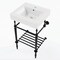 Kingston Brass 20" Ceramic Console Sink with Brass Legs and Shelf, 1-Hole, White/Matte Black KVPBH2018W10 - alternate 1