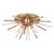 Vaxcel Aria 22.5-in Natural Brass 4 Light Mid Century Modern Sputnik Flush Mount Ceiling Fixture with Glass Accents C0250 - alternate 1