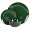Gibson Simply Essential Coupe 12 Piece Round Stoneware Dinnerware Set in Hunter Green 135792.12 - alternate 7