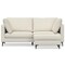 Homeroots 76" Cream Fabric Sofa With Ottoman With Black Legs 641069 - alternate 5