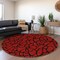 Homeroots 8' Red And Black Round Geometric Washable Indoor Outdoor Area Rug 599240 - alternate 5