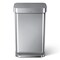 Simplehuman 11-7/8 gal Rectangular Step-On Can, Silver, Foot Pedal, Stainless Steel, 15 7/8 in CW2080 - alternate 4