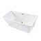 Kingston Brass 67" Acrylic Rectangular Double Ended Freestanding Tub with Drain, Glossy White/Brushed Brass VTSQ672923C417 - alternate 1