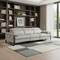 Homeroots 103" Light Gray Top Grain Leather Reclining Metal USB Sofa 720333 - alternate 6