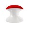 Homeroots 21" Red and White Wool And Fiberglass Contempo Footstool Ottoman 520802 - alternate 5