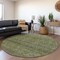 Homeroots 8' Olive Green And Ivory Round Geometric Washable Indoor Outdoor Area Rug 605598 - alternate 5