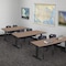 Regency Cain T-Base Training Seminar Table W/ 2 M Stack Chairs, 60 in W, 24 in L, Noble Oak MTRCT6024NO47BK - alternate 6