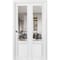 Sartodoors Sliding Closet Bi-fold Doors, Lucia 1533 White Silk with Clear Glass, Sturdy Tracks Moldings Trims LUCIA1533BF-BEM-72 x 84 (2* 36x84) - alternate 1