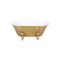 Homeroots 12" Gold And White Metal Hand Painted Decorative Tub 635495 - alternate 3