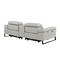 Homeroots 90in Light Gray and Black Italian Leather Power Reclining Loveseat With Storage 720566 - alternate 6