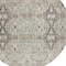 Homeroots 8' Linen Black And Brown Round Floral Washable Indoor Outdoor Area Rug 606244 - alternate 6