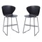 Homeroots Set of Two 26" Black Heavy Duty Plastic and Metal Low Back Counter Height Bar Chairs, 2PK 555091 - alternate 1