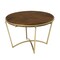 Homeroots 46" Brown And Gold Solid Wood And Metal Trestle Base Round Top Dining Table 602330 - alternate 1