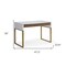 Homeroots 47" White and Gold Wood and Metal Writing Desk With Two Drawers 543788 - alternate 5