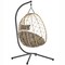 Leisuremod Summit Foldable Egg Swing Chair with Iron Stand, UV-Resistant Wicker, Weatherproof SSCBR-35BR - alternate 6