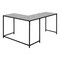 Homeroots 58" Gray and Black Faux Stone Wood And Metal Corner Computer Desk 489985 - alternate 5