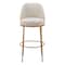 Homeroots 32" Beige And Gold Fabric And Steel Bar Height Swivel Bar Chair 555685 - alternate 5