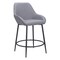 Homeroots Set of Two 25" Gray And Black Fabric And Steel Counter Height Bar Chairs 555703 - alternate 4