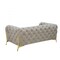 Homeroots Glam 74in Beige Velvet And Gold Loveseat 480897 - alternate 5